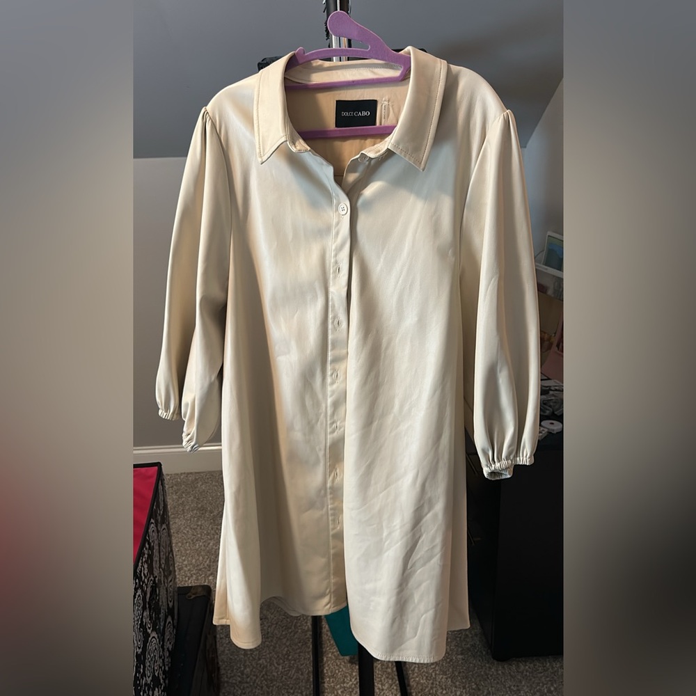 Dolce Cabo Ivory Button-Up Dress